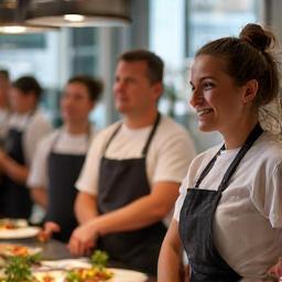 Enthusiastic participants in a cooking class representing Cooking Classes