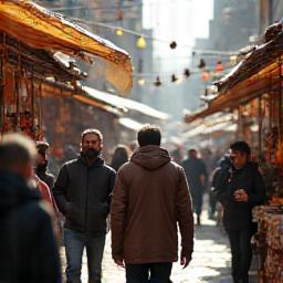 A bustling local market scene representing Culinary Tourism